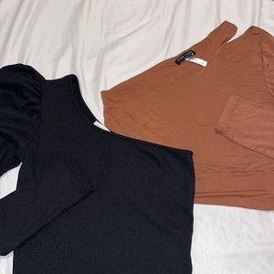 TWO ONE SHOULDER LONG SLEEVES FOR $12